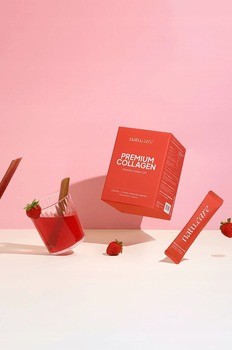 Natu Care Premium Collagen 5000 mg, saszetki z proszkiem, smak truskawka-rabarbar, 30 szt.