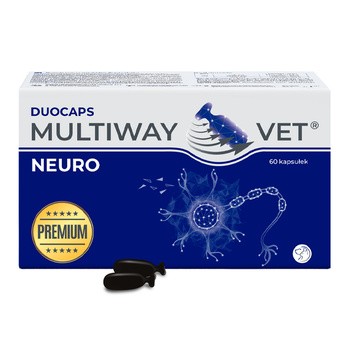 Multiway Vet Duocaps Neuro, preparat wspierający pracę mózgu i regenerujący układ nerwowy psów i kotów, 10 szt.