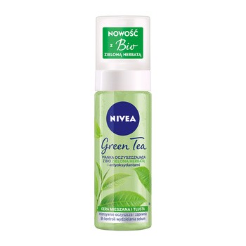 Nivea Green Tea, pianka oczyszczająca z bio zielona herbatą do twarzy, 150 ml