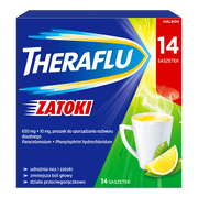 Theraflu Zatoki, 650 mg+10 mg, proszek do sporządzenia roztworu doustnego, 14 saszetek