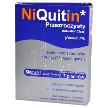 Niquitin przezroczysty, 21mg/24h, system transdermalny, 7 szt (import równoległy, Delfarma)