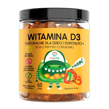 MyVita, Witamina D3, żelki dla dzieci i dorosłych, 60 szt.