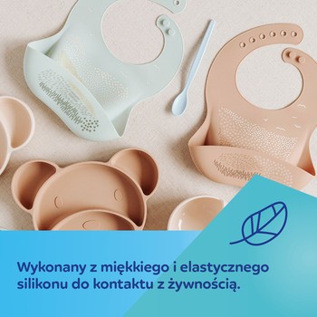Canpol Babies, śliniak silikonowy z kieszonką, zielony, 1 szt.