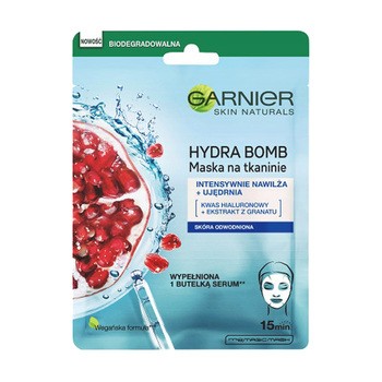 Garnier Skin Naturals, Aqua Bomb, maska w płachcie dla odwodnionej skóry, 28 g