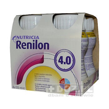 Renilon 4.0, 125 ml, płyn odżywczy, smak morelowy, 4 szt