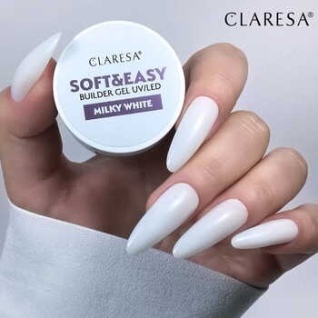 Claresa Soft&Easy Builder Gel, żel budujący do paznokci, Milky White, 12 g