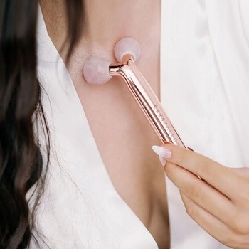 Crystallove, masażer liftingujący do twarzy 3D z kwarcem różowym, 1 szt.