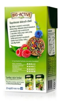Big-Active, Zielona herbata z maliną, liściasta, 100 g