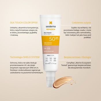 Sesderma Repaskin Silk Touch, krem koloryzujący SPF50, 50 ml