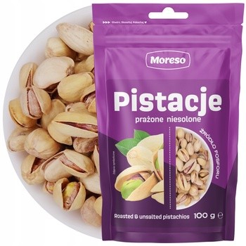 Moreso, pistacje prażone niesolone, 100 g