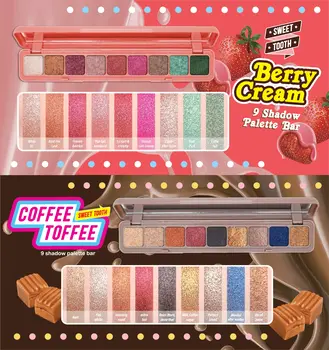 J.Cat Beauty Sweet Tooth 9 Shadow Palette Bar, paleta cieni do oczu, 102 Coffee Toffee, 7,2 g