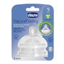 Chicco Natural Feeling, smoczek na butelkę, silikonowy, trójprzepływowy, 2 szt.