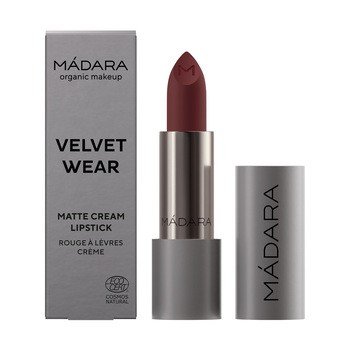 Madara Velvet Matte Cream Lipstick, matowa pomadka o satynowym wykończeniu, Dark Nude, 3,8 g