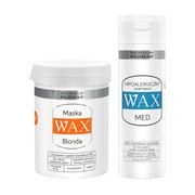 Zestaw WAX, Laboratorium Pilomax, szampon łagodzący podrażnienia hipoalergiczny, 200 ml + maska do włosów niefarbowanych blond, nawilżająca i na wypadanie, 240 ml https://azcdn.doz.pl/image/d/product/1d5a83d5-scale-180x180.png