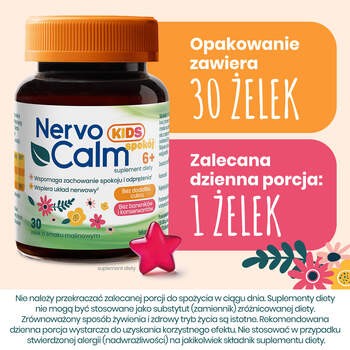 NervoCalm KIDS Spokój 6+, żelki, smak malinowy, 30 szt.