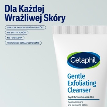Cetaphil, delikatny żel oczyszczający do twarzy z peelingiem, 178 ml