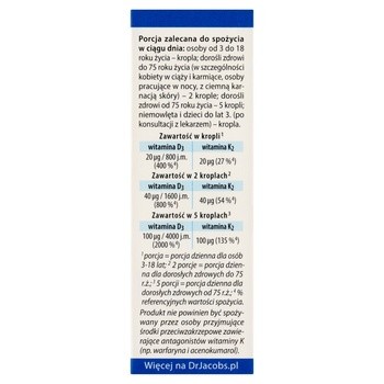 Dr Jacob's Medical, Witamina D3 K2, krople, 20 ml
