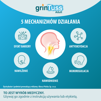GrinTuss Adult, syrop na kaszel suchy i mokry, 180 g