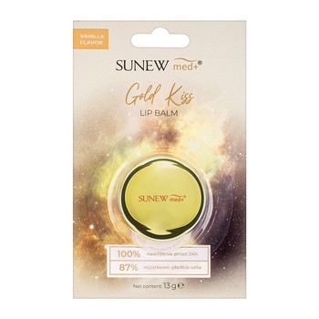 SunewMed+ Gold Kiss, waniliowy balsam do ust w kulce, 13 g