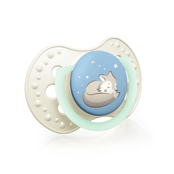 Canpol Lovi, Smoczek silikonowy, dynamiczny Night&Day Boy, 6-12 m, 2 szt.