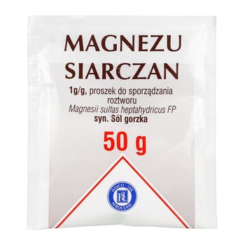 Magnezu siarczan (Magnesium sulfas), proszek do sporządzania roztworu, 50 g (Hasco)