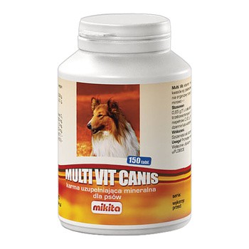 Mikita Multi Vit Canis, karma uzupełniająca mineralna dla psów, tabletki, 150 szt.
