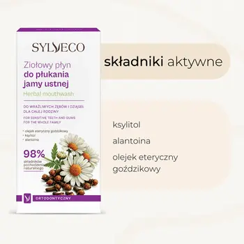 Sylveco, ziołowy, ortodontyczny płyn do płukania jamy ustnej, 500 ml