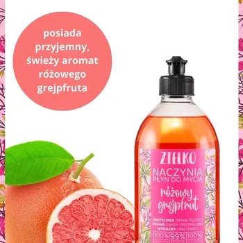 Zielko, Płyn do mycia naczyń, różowy grejpfrut, 500 ml