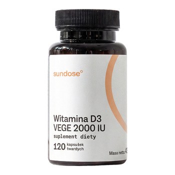 Sundose Witamina D3 Vege 2000 IU, kapsułki twarde, 120 szt.