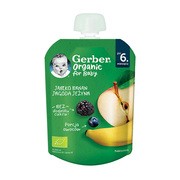 alt Gerber Organic, Deser Jabłko banan jagoda jeżyna, tubka, 6 m+, 80 g