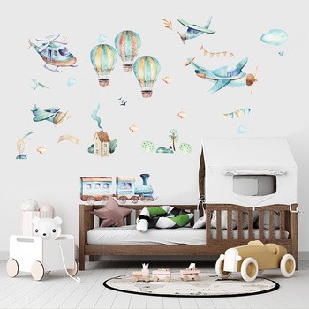 Sipo, Naklejki na ścianę dla dzieci, Samoloty i balony, 1 szt.