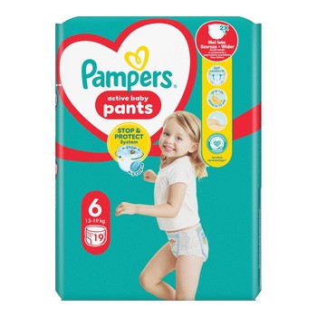 Pampers Active Baby Pants, pieluchomajtki, rozmiar 6, 19 szt.