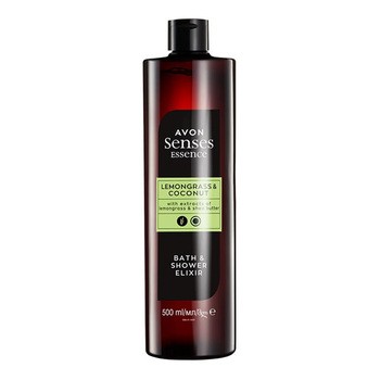 Avon Senses Essence, eliksir do kąpieli i pod prysznic, Trawa Cytrynowa i Kokos, 500 ml
