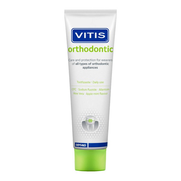 Nieznana Vitis Orthodontic, pasta do zębów dla osób z aparatem ortodontycznym, 100 ml — Inhaltsstoffe und Bewertung