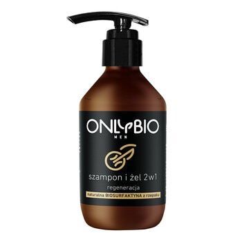 OnlyBio Men, szampon i żel 2w1 dla mężczyzn, regeneracja, olej ze słonecznika, 250 ml