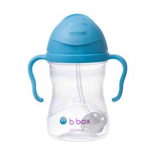 B.BOX, bidon dla dzieci, kubek niekapek ze słomką, borówkowy, 6 m+, 240 ml