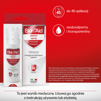 Skin Aid, plaster w sprayu, 40 ml