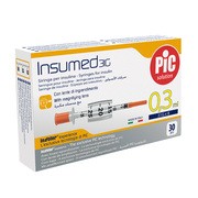 alt PIC Insumed, strzykawki insulinowe z powiększeniem 31Gx8mm 0,3 ml, 30 szt.