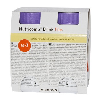 Nutricomp Drink Plus, płyn, smak waniliowy, 4 x 200 ml
