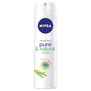 Nivea Pure & Natural Action Jasmine 48h, antyperspirant, spray, 150 ml
