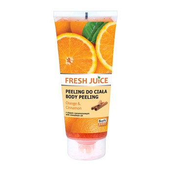 Fresh Juice, żel peelingujący do ciała, orange & cinnamon z ekstraktem z pomarańczy i olejem cynamonowym, 200 ml