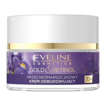 Eveline Cosmetics Gold & Retinol, przeciwzmarszczkowy krem odbudowujący 70+, 50 ml