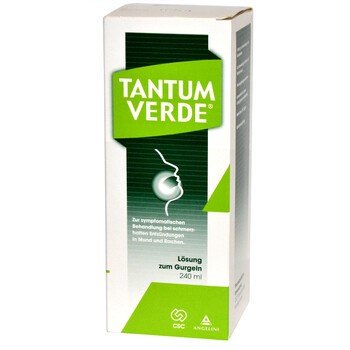 Tantum Verde, 0,15%, roztwór do płukania jamy ustnej, 240 ml (import równoległy, Delfarma)