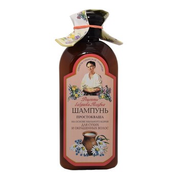 Receptury Babuszki Agafii, szampon zsiadłe mleko na bazie korzenia z mydlnicy lekarskiej, włosy suche i farbowane, 350ml