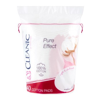 Cleanic Pure Effect, płatki kosmetyczne, owalne, 40 szt.