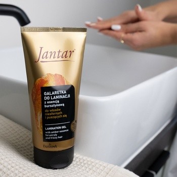 Jantar, galaretka do laminacji z esencją bursztynową do włosów niesfornych i puszących się, 150 g