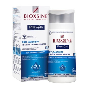 Bioxsine DermaGen Aqua Thermal, szampon przeciwłupieżowy, skóra łojotokowa, 200 ml