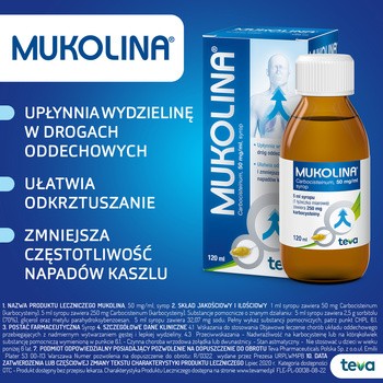 Mukolina, syrop, 50 mg/ml, 120 ml