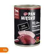 Zestaw 12 x Pan Mięsko, karma mokra dla psa, indyk z jeleniem, 400 g
