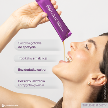 Biotebal Hair & Skin Collagen Booster, saszetki z płynem, Exotic Lychee, 25 ml x 30 szt.